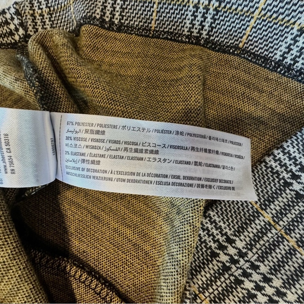 NWOT Abercrombie & Fitch Dress Tan Houndstooth Plaid Sleeveless Mini Sz S - Picture 6 of 8